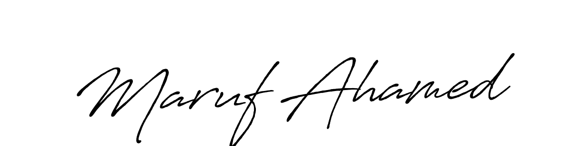 How to make Maruf Ahamed name signature. Use Antro_Vectra_Bolder style for creating short signs online. This is the latest handwritten sign. Maruf Ahamed signature style 7 images and pictures png