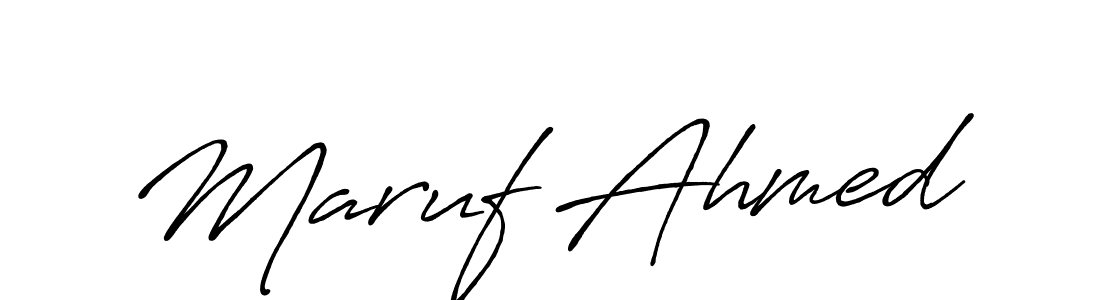 How to make Maruf Ahmed name signature. Use Antro_Vectra_Bolder style for creating short signs online. This is the latest handwritten sign. Maruf Ahmed signature style 7 images and pictures png