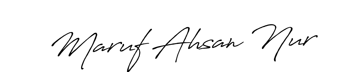 Also we have Maruf Ahsan Nur name is the best signature style. Create professional handwritten signature collection using Antro_Vectra_Bolder autograph style. Maruf Ahsan Nur signature style 7 images and pictures png