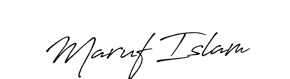 Create a beautiful signature design for name Maruf Islam. With this signature (Antro_Vectra_Bolder) fonts, you can make a handwritten signature for free. Maruf Islam signature style 7 images and pictures png