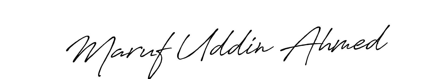 Use a signature maker to create a handwritten signature online. With this signature software, you can design (Antro_Vectra_Bolder) your own signature for name Maruf Uddin Ahmed. Maruf Uddin Ahmed signature style 7 images and pictures png