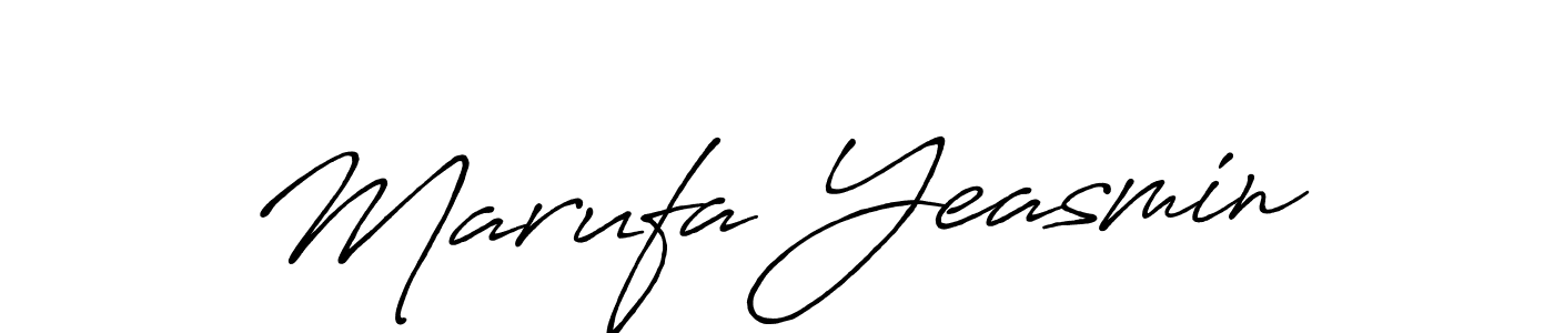 How to make Marufa Yeasmin name signature. Use Antro_Vectra_Bolder style for creating short signs online. This is the latest handwritten sign. Marufa Yeasmin signature style 7 images and pictures png