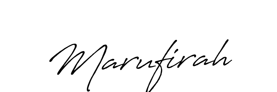 How to make Marufirah name signature. Use Antro_Vectra_Bolder style for creating short signs online. This is the latest handwritten sign. Marufirah signature style 7 images and pictures png