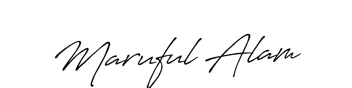 Create a beautiful signature design for name Maruful Alam. With this signature (Antro_Vectra_Bolder) fonts, you can make a handwritten signature for free. Maruful Alam signature style 7 images and pictures png