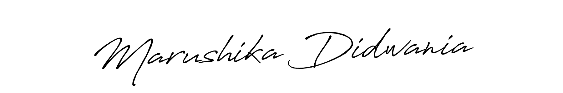 Make a beautiful signature design for name Marushika Didwania. With this signature (Antro_Vectra_Bolder) style, you can create a handwritten signature for free. Marushika Didwania signature style 7 images and pictures png