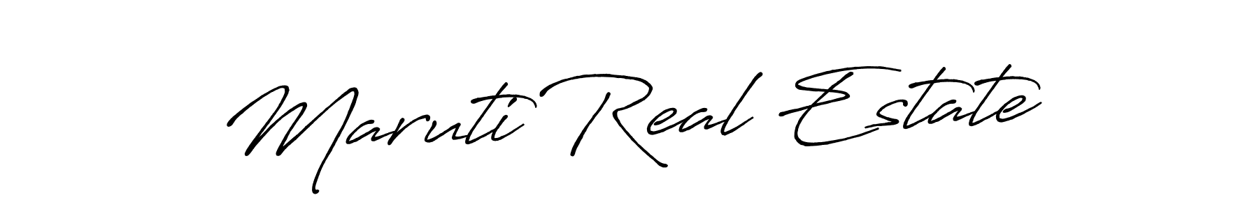 Create a beautiful signature design for name Maruti Real Estate. With this signature (Antro_Vectra_Bolder) fonts, you can make a handwritten signature for free. Maruti Real Estate signature style 7 images and pictures png