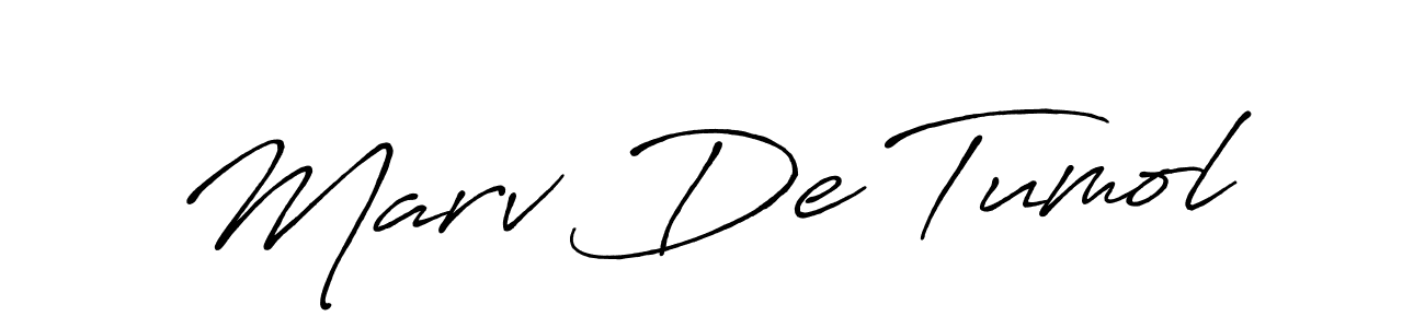 Create a beautiful signature design for name Marv De Tumol. With this signature (Antro_Vectra_Bolder) fonts, you can make a handwritten signature for free. Marv De Tumol signature style 7 images and pictures png