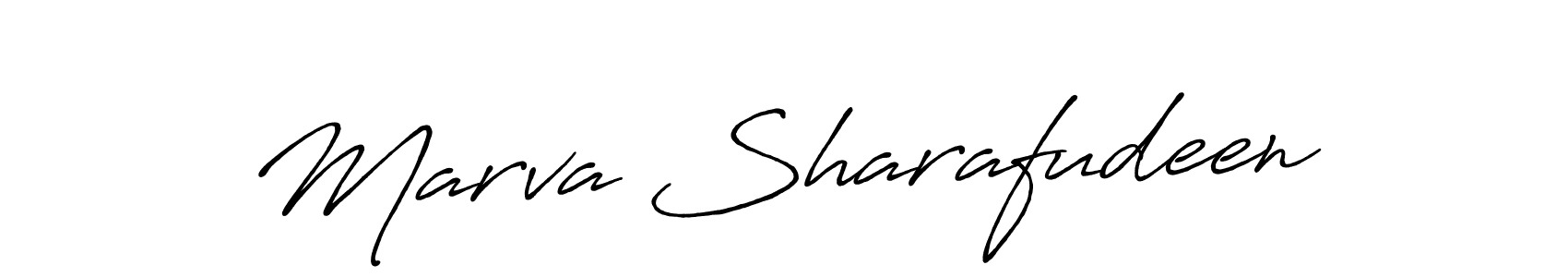 Create a beautiful signature design for name Marva Sharafudeen. With this signature (Antro_Vectra_Bolder) fonts, you can make a handwritten signature for free. Marva Sharafudeen signature style 7 images and pictures png