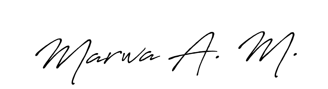 Also You can easily find your signature by using the search form. We will create Marwa A. M. name handwritten signature images for you free of cost using Antro_Vectra_Bolder sign style. Marwa A. M. signature style 7 images and pictures png