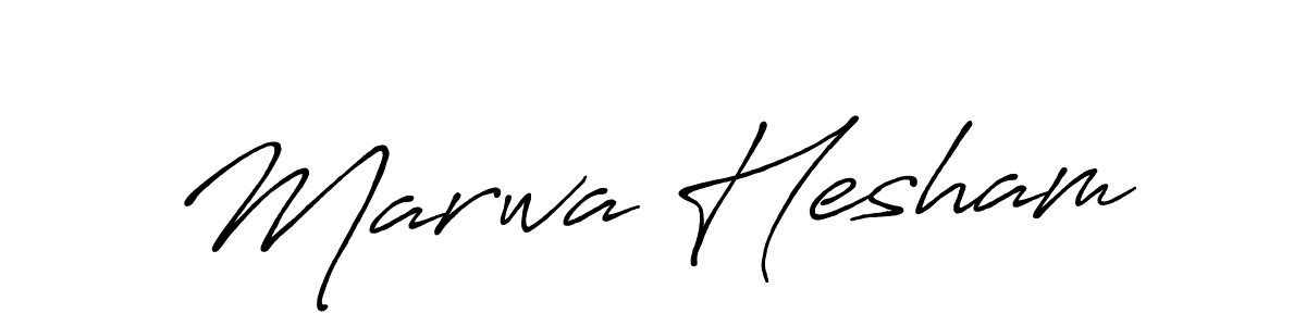 if you are searching for the best signature style for your name Marwa Hesham. so please give up your signature search. here we have designed multiple signature styles  using Antro_Vectra_Bolder. Marwa Hesham signature style 7 images and pictures png
