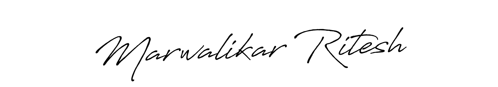 Create a beautiful signature design for name Marwalikar Ritesh. With this signature (Antro_Vectra_Bolder) fonts, you can make a handwritten signature for free. Marwalikar Ritesh signature style 7 images and pictures png