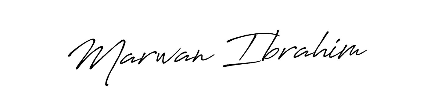 How to make Marwan Ibrahim name signature. Use Antro_Vectra_Bolder style for creating short signs online. This is the latest handwritten sign. Marwan Ibrahim signature style 7 images and pictures png