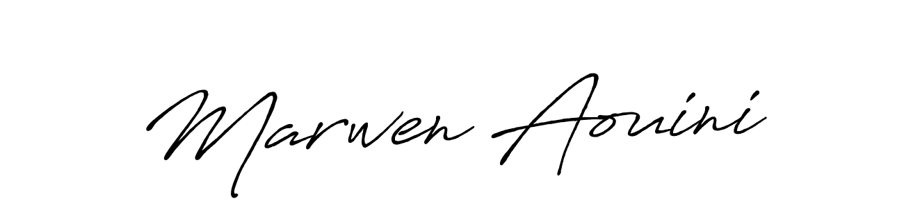 Design your own signature with our free online signature maker. With this signature software, you can create a handwritten (Antro_Vectra_Bolder) signature for name Marwen Aouini. Marwen Aouini signature style 7 images and pictures png