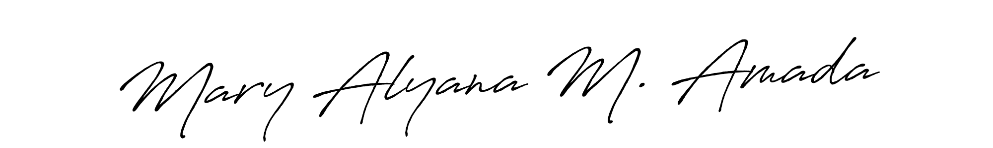 Create a beautiful signature design for name Mary Alyana M. Amada. With this signature (Antro_Vectra_Bolder) fonts, you can make a handwritten signature for free. Mary Alyana M. Amada signature style 7 images and pictures png