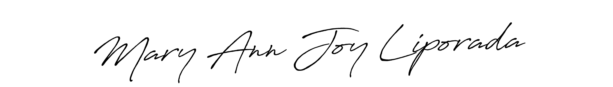 Create a beautiful signature design for name Mary Ann Joy Liporada. With this signature (Antro_Vectra_Bolder) fonts, you can make a handwritten signature for free. Mary Ann Joy Liporada signature style 7 images and pictures png