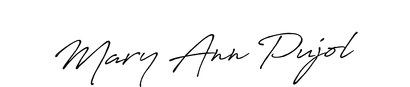 Similarly Antro_Vectra_Bolder is the best handwritten signature design. Signature creator online .You can use it as an online autograph creator for name Mary Ann Pujol. Mary Ann Pujol signature style 7 images and pictures png