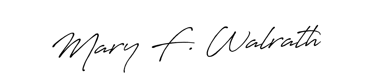 The best way (Antro_Vectra_Bolder) to make a short signature is to pick only two or three words in your name. The name Mary F. Walrath include a total of six letters. For converting this name. Mary F. Walrath signature style 7 images and pictures png