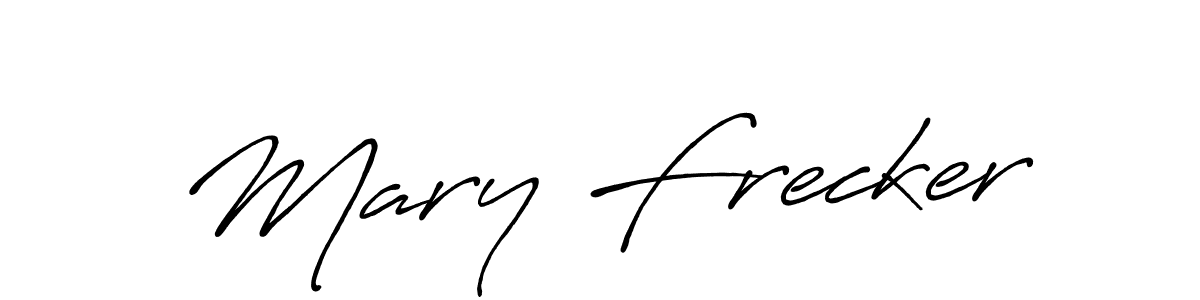 Make a beautiful signature design for name Mary Frecker. With this signature (Antro_Vectra_Bolder) style, you can create a handwritten signature for free. Mary Frecker signature style 7 images and pictures png