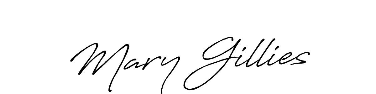 Mary Gillies stylish signature style. Best Handwritten Sign (Antro_Vectra_Bolder) for my name. Handwritten Signature Collection Ideas for my name Mary Gillies. Mary Gillies signature style 7 images and pictures png