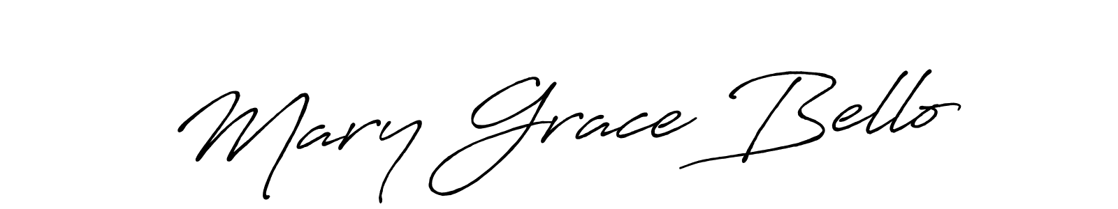 Make a beautiful signature design for name Mary Grace Bello. With this signature (Antro_Vectra_Bolder) style, you can create a handwritten signature for free. Mary Grace Bello signature style 7 images and pictures png