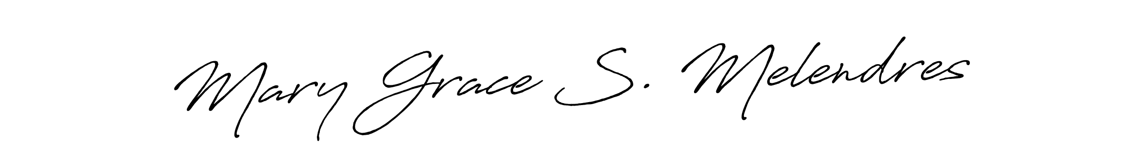 Use a signature maker to create a handwritten signature online. With this signature software, you can design (Antro_Vectra_Bolder) your own signature for name Mary Grace S. Melendres. Mary Grace S. Melendres signature style 7 images and pictures png