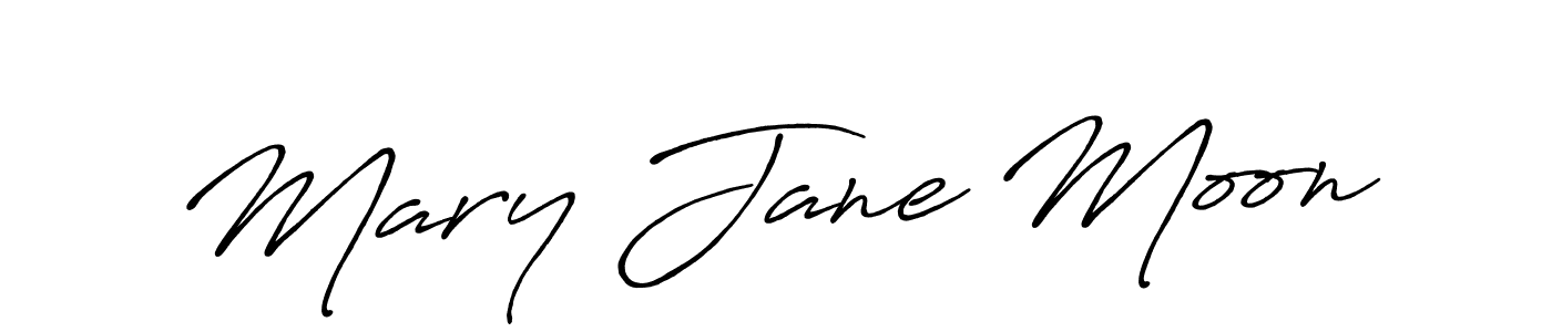 Mary Jane Moon stylish signature style. Best Handwritten Sign (Antro_Vectra_Bolder) for my name. Handwritten Signature Collection Ideas for my name Mary Jane Moon. Mary Jane Moon signature style 7 images and pictures png