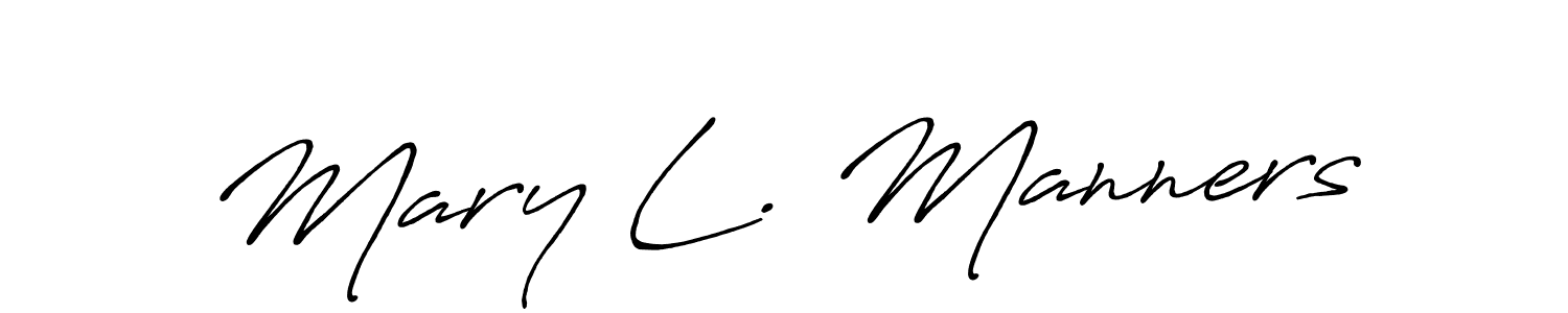 Use a signature maker to create a handwritten signature online. With this signature software, you can design (Antro_Vectra_Bolder) your own signature for name Mary L. Manners. Mary L. Manners signature style 7 images and pictures png