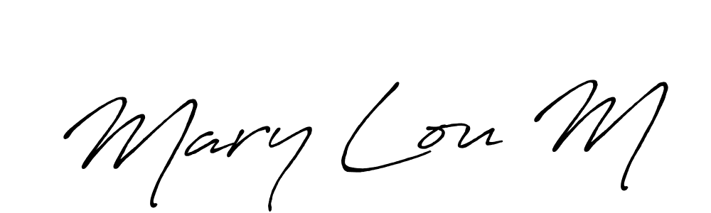 It looks lik you need a new signature style for name Mary Lou M. Design unique handwritten (Antro_Vectra_Bolder) signature with our free signature maker in just a few clicks. Mary Lou M signature style 7 images and pictures png