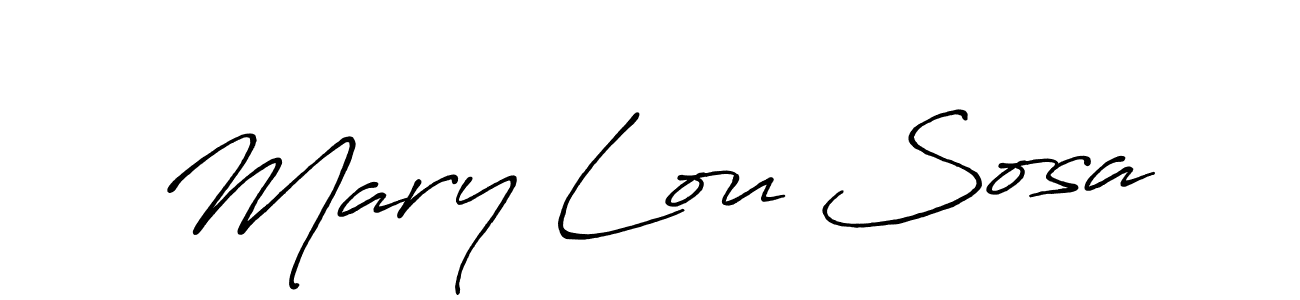 Make a short Mary Lou Sosa signature style. Manage your documents anywhere anytime using Antro_Vectra_Bolder. Create and add eSignatures, submit forms, share and send files easily. Mary Lou Sosa signature style 7 images and pictures png