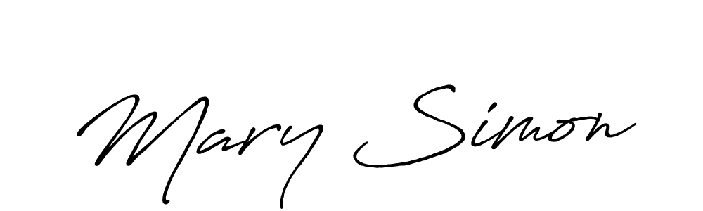 How to make Mary Simon name signature. Use Antro_Vectra_Bolder style for creating short signs online. This is the latest handwritten sign. Mary Simon signature style 7 images and pictures png