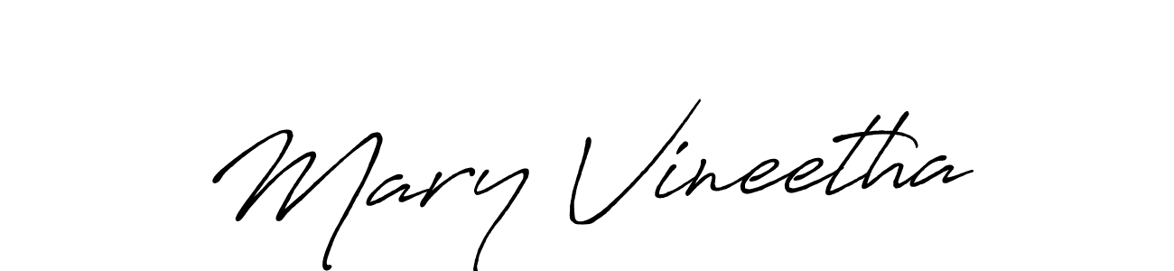 How to make Mary Vineetha name signature. Use Antro_Vectra_Bolder style for creating short signs online. This is the latest handwritten sign. Mary Vineetha signature style 7 images and pictures png