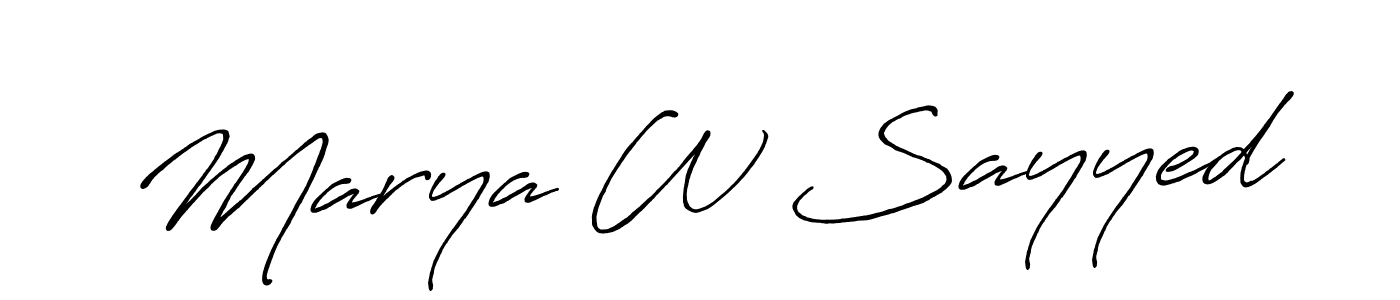 Antro_Vectra_Bolder is a professional signature style that is perfect for those who want to add a touch of class to their signature. It is also a great choice for those who want to make their signature more unique. Get Marya W Sayyed name to fancy signature for free. Marya W Sayyed signature style 7 images and pictures png