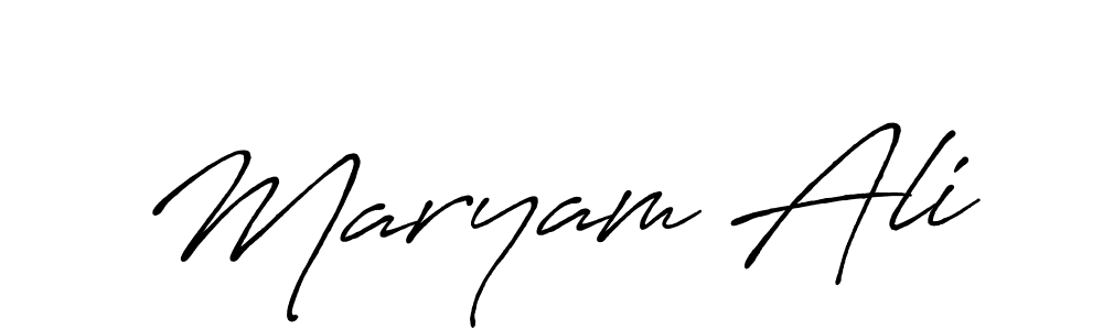 Create a beautiful signature design for name Maryam Ali. With this signature (Antro_Vectra_Bolder) fonts, you can make a handwritten signature for free. Maryam Ali signature style 7 images and pictures png