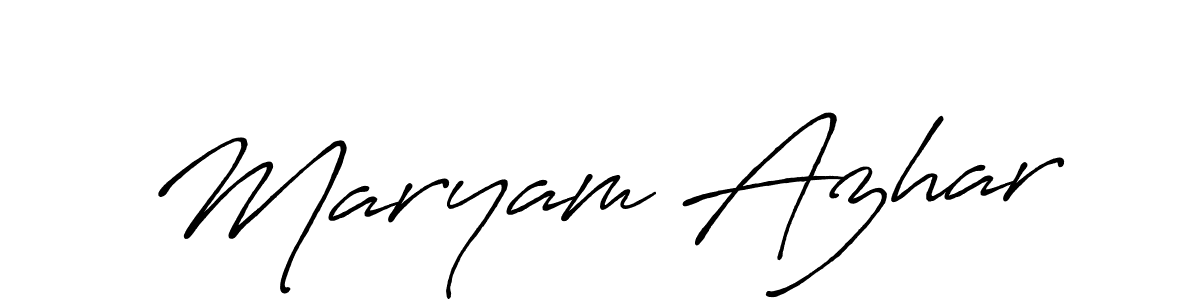 Make a beautiful signature design for name Maryam Azhar. With this signature (Antro_Vectra_Bolder) style, you can create a handwritten signature for free. Maryam Azhar signature style 7 images and pictures png