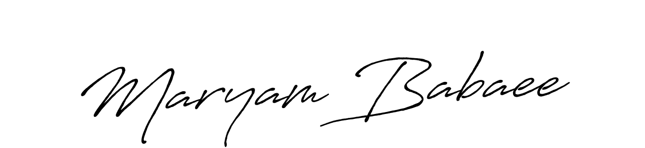 Design your own signature with our free online signature maker. With this signature software, you can create a handwritten (Antro_Vectra_Bolder) signature for name Maryam Babaee. Maryam Babaee signature style 7 images and pictures png