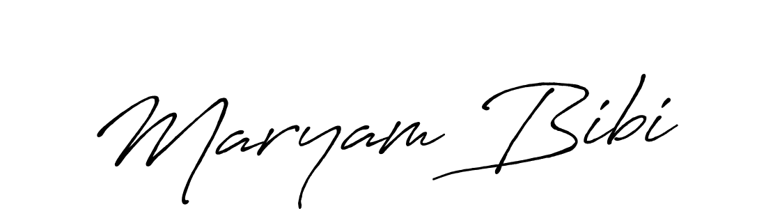Create a beautiful signature design for name Maryam Bibi. With this signature (Antro_Vectra_Bolder) fonts, you can make a handwritten signature for free. Maryam Bibi signature style 7 images and pictures png
