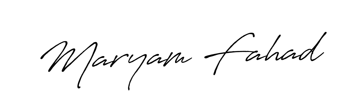 Also we have Maryam Fahad name is the best signature style. Create professional handwritten signature collection using Antro_Vectra_Bolder autograph style. Maryam Fahad signature style 7 images and pictures png