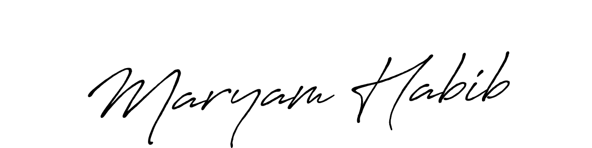 Make a beautiful signature design for name Maryam Habib. With this signature (Antro_Vectra_Bolder) style, you can create a handwritten signature for free. Maryam Habib signature style 7 images and pictures png