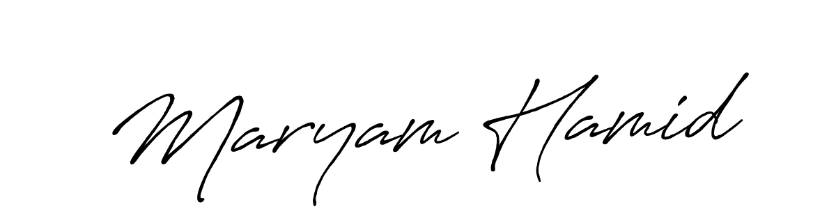 Create a beautiful signature design for name Maryam Hamid. With this signature (Antro_Vectra_Bolder) fonts, you can make a handwritten signature for free. Maryam Hamid signature style 7 images and pictures png