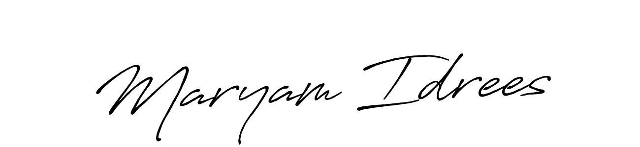 Also we have Maryam Idrees name is the best signature style. Create professional handwritten signature collection using Antro_Vectra_Bolder autograph style. Maryam Idrees signature style 7 images and pictures png