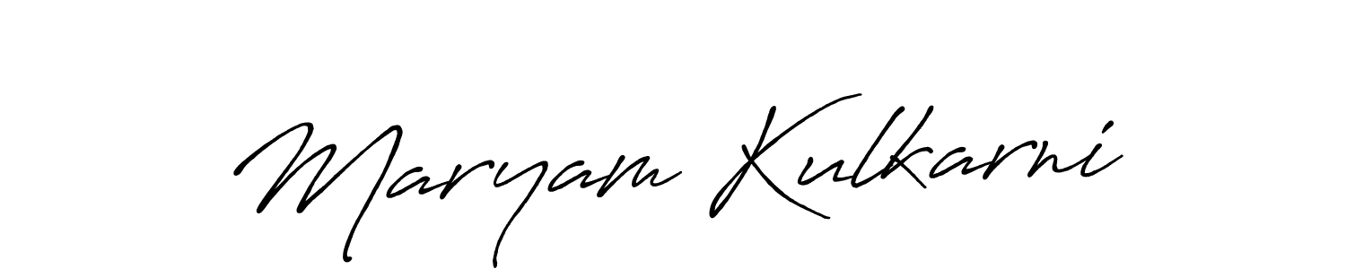 How to make Maryam Kulkarni name signature. Use Antro_Vectra_Bolder style for creating short signs online. This is the latest handwritten sign. Maryam Kulkarni signature style 7 images and pictures png