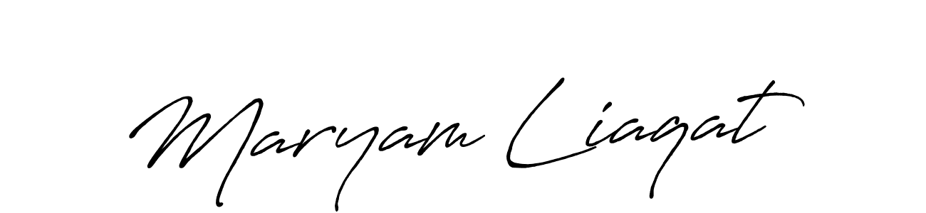 Maryam Liaqat stylish signature style. Best Handwritten Sign (Antro_Vectra_Bolder) for my name. Handwritten Signature Collection Ideas for my name Maryam Liaqat. Maryam Liaqat signature style 7 images and pictures png