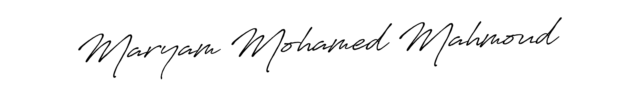 Design your own signature with our free online signature maker. With this signature software, you can create a handwritten (Antro_Vectra_Bolder) signature for name Maryam Mohamed Mahmoud. Maryam Mohamed Mahmoud signature style 7 images and pictures png