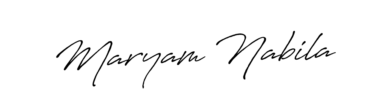 You should practise on your own different ways (Antro_Vectra_Bolder) to write your name (Maryam Nabila) in signature. don't let someone else do it for you. Maryam Nabila signature style 7 images and pictures png