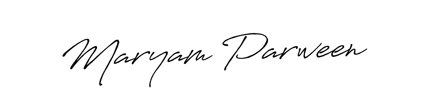 Use a signature maker to create a handwritten signature online. With this signature software, you can design (Antro_Vectra_Bolder) your own signature for name Maryam Parween. Maryam Parween signature style 7 images and pictures png