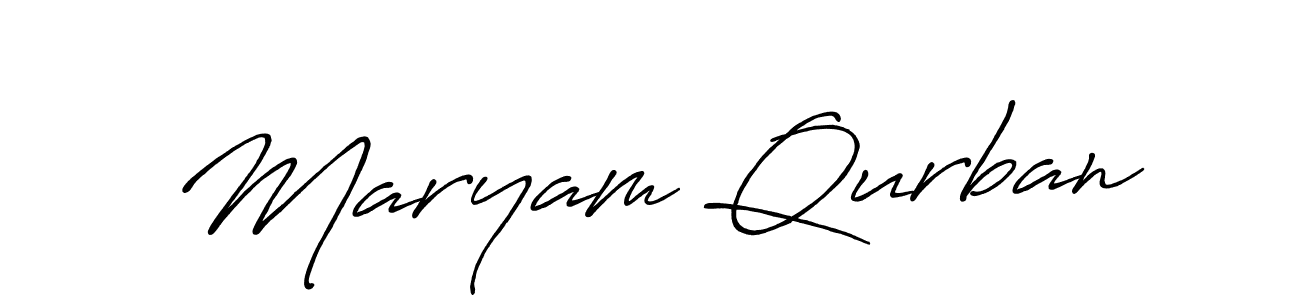 Create a beautiful signature design for name Maryam Qurban. With this signature (Antro_Vectra_Bolder) fonts, you can make a handwritten signature for free. Maryam Qurban signature style 7 images and pictures png