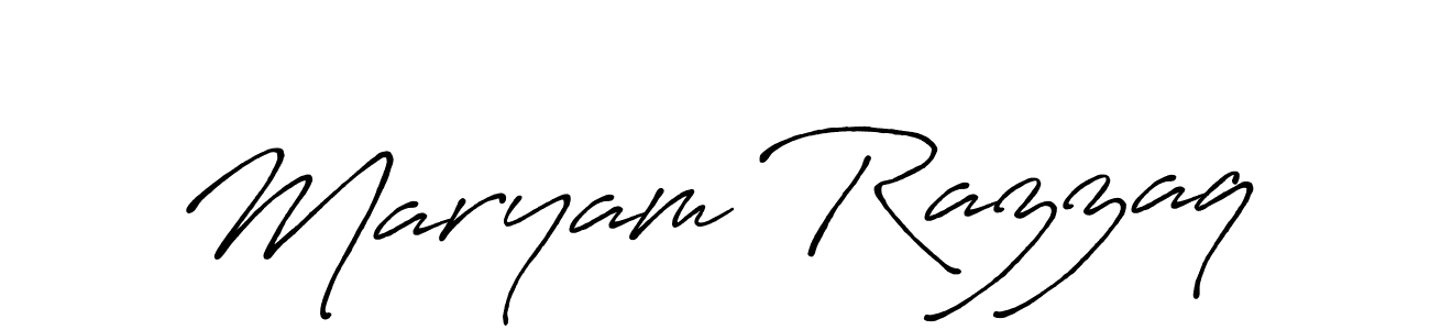 Make a beautiful signature design for name Maryam Razzaq. With this signature (Antro_Vectra_Bolder) style, you can create a handwritten signature for free. Maryam Razzaq signature style 7 images and pictures png