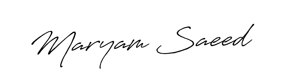 Use a signature maker to create a handwritten signature online. With this signature software, you can design (Antro_Vectra_Bolder) your own signature for name Maryam Saeed. Maryam Saeed signature style 7 images and pictures png