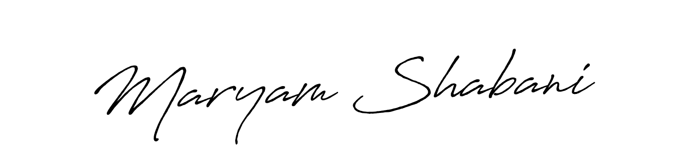 Create a beautiful signature design for name Maryam Shabani. With this signature (Antro_Vectra_Bolder) fonts, you can make a handwritten signature for free. Maryam Shabani signature style 7 images and pictures png