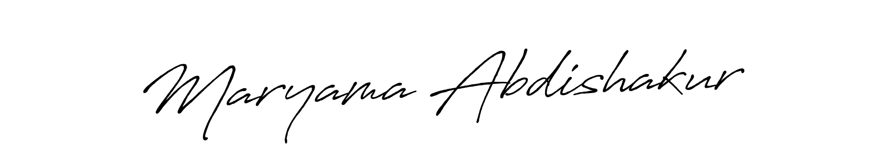 Maryama Abdishakur stylish signature style. Best Handwritten Sign (Antro_Vectra_Bolder) for my name. Handwritten Signature Collection Ideas for my name Maryama Abdishakur. Maryama Abdishakur signature style 7 images and pictures png